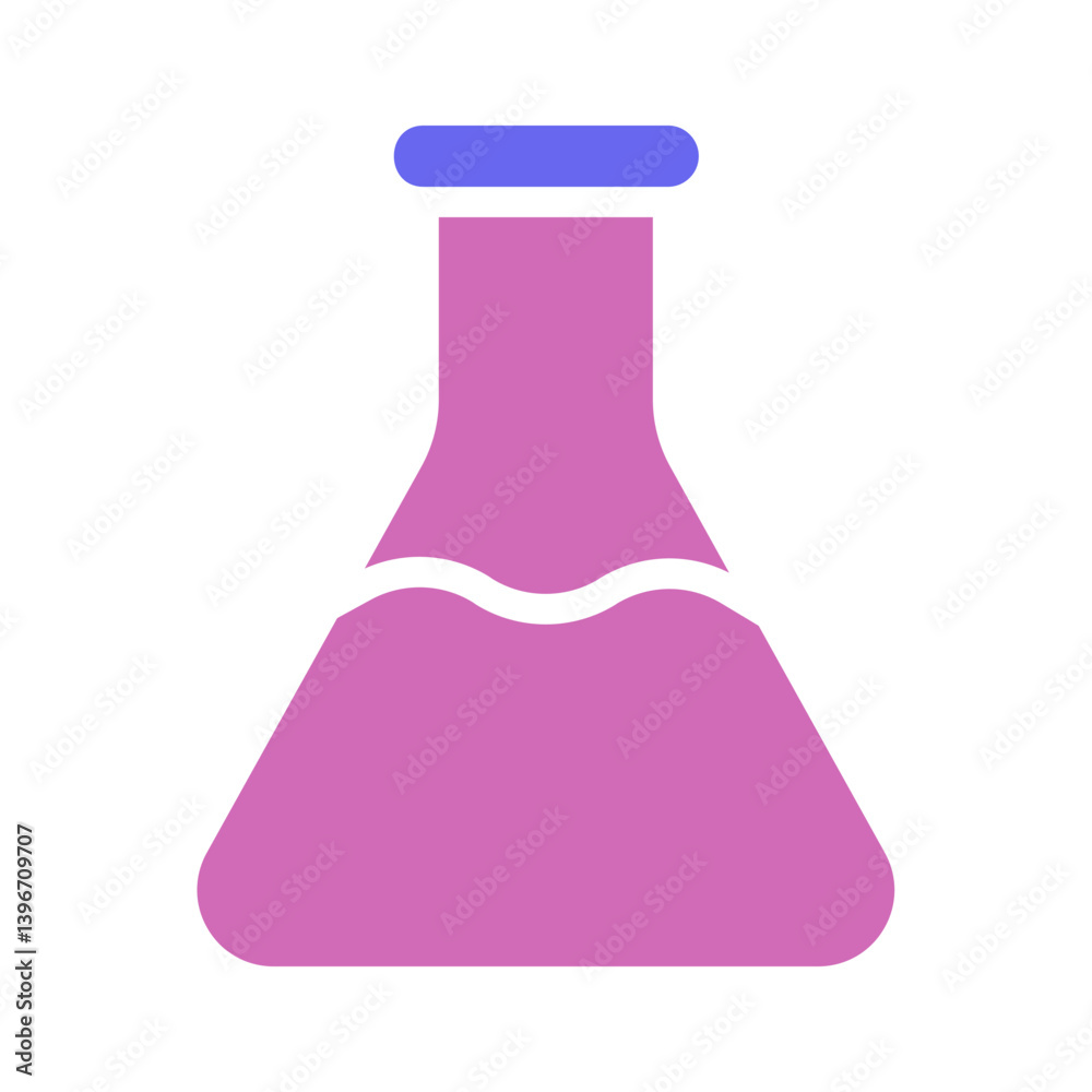 Stylized conical flask icon with a wavy liquid line, symbolizing scientific exploration Stylized conical flask icon with a wavy liquid line, symbolizing scientific exploration
