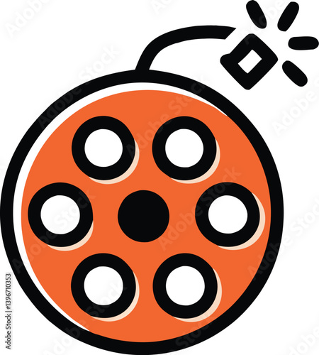 Film bomb logo design vector. Boom Track logo Bomb record movie vector transportation. white background