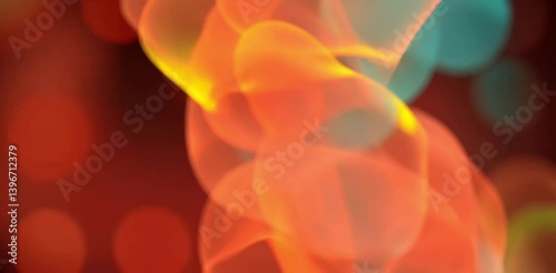 Abstract orange fire swirls bokeh background
