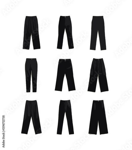 pants mockup, cloths mockup, silhouette mockups, mockups, digital, vector mockups, clothes, clothing, fashion, shirt, vector, pants, jacket, jeans, dress, illustration, suit, wear, set, design, style,