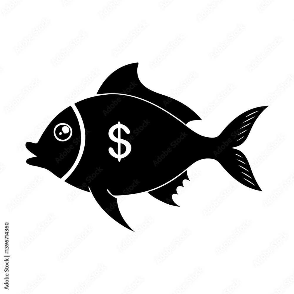 Obraz premium silver dollar fish icon, silver dollar fish silhouette vector illustration-simple silhouette illustration of silver dollar fish, perfect for silver dollar fish logos and icons