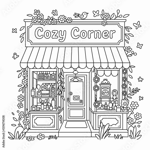 cute coloring book cover, cover, cute kids illustration, cartoon cover, cartoon illustration, kawaii coloring, easy and bold, kawaii cover, cozy, cozy cover, fuzzy, hygge, coloring pages, adult colori