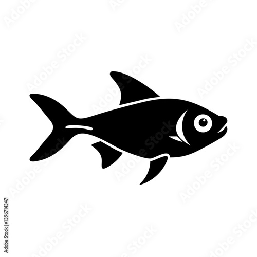 rummy nose tetra fish icon, rummy nose tetra fish silhouette vector illustration-simple silhouette illustration of rummy nose tetra fish, perfect for rummy nose tetra fish logos and icons