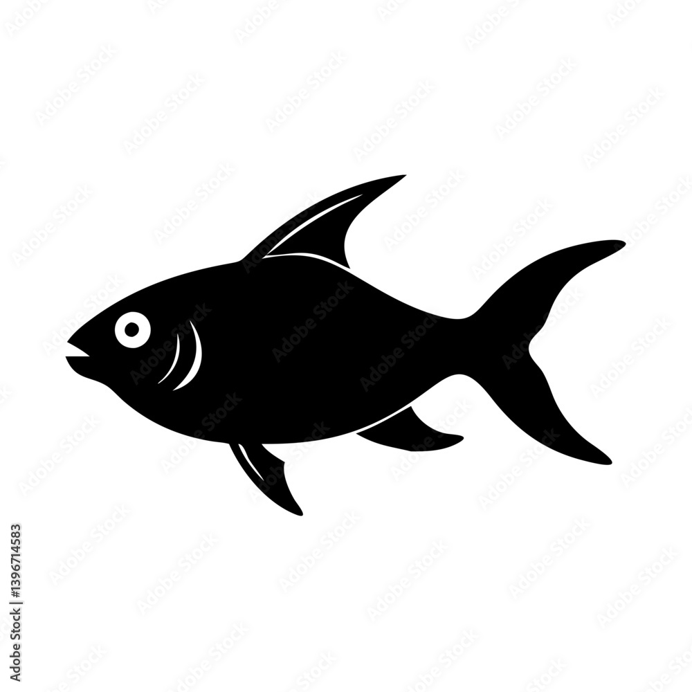 Fototapeta premium black skirt tetra fish icon, black skirt tetra fish silhouette vector illustration-simple silhouette illustration of black skirt tetra fish, perfect for black skirt tetra fish logos and icons