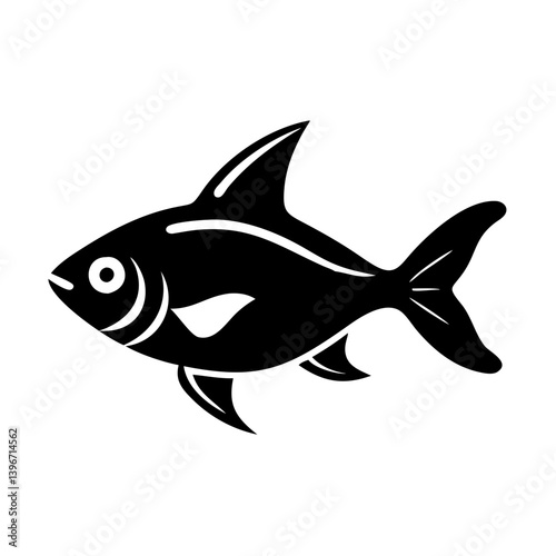 black skirt tetra fish icon, black skirt tetra fish silhouette vector illustration-simple silhouette illustration of black skirt tetra fish, perfect for black skirt tetra fish logos and icons