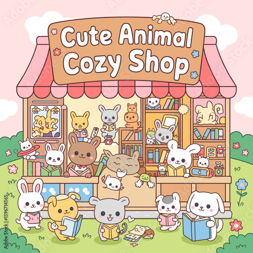 cute coloring book cover, cover, cute kids illustration, cartoon cover, cartoon illustration, kawaii coloring, easy and bold, kawaii cover, cozy, cozy cover, fuzzy, hygge, coloring pages, adult colori