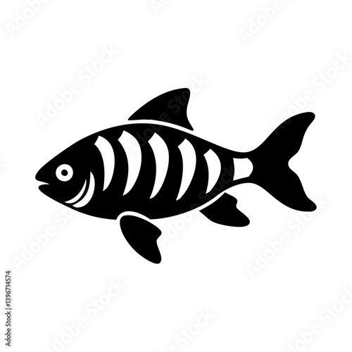tiger barb fish icon, tiger barb fish silhouette vector illustration-simple silhouette illustration of tiger barb fish, perfect for tiger barb fish logos and icons
