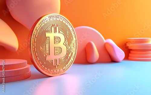 Bitcoin Coin, Abstract Scene photo