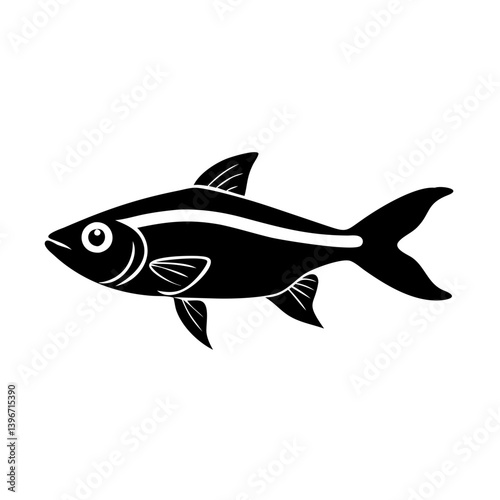 neon tetra fish icon, neon tetra fish silhouette vector illustration-simple silhouette illustration of neon tetra fish, perfect for neon tetra fish logos and icons