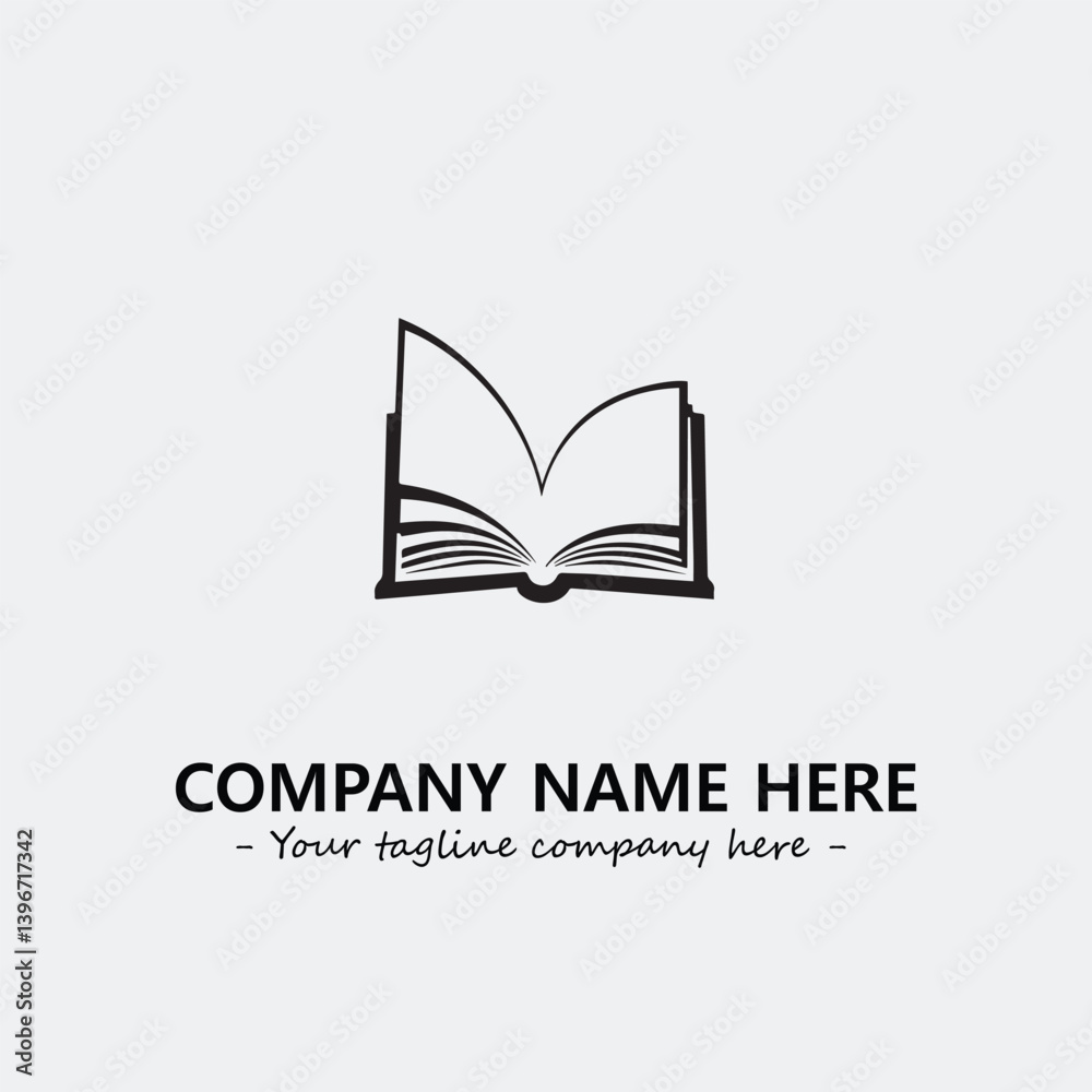 Book illustration black and white for logo company vector image
Book illustration black and white for logo company vector image