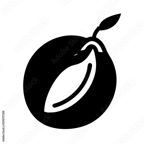 sapodilla fruit icon, sapodilla fruit silhouette vector illustration-simple silhouette illustration of sapodilla fruit, perfect for sapodilla fruit logos and icons