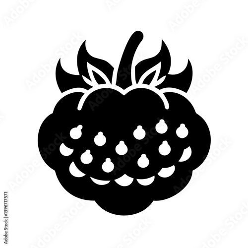 cloudberry fruit icon, cloudberry fruit silhouette vector illustration-simple silhouette illustration of cloudberry fruit, perfect for cloudberry fruit logos and icons