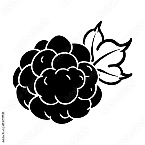 cloudberry fruit icon, cloudberry fruit silhouette vector illustration-simple silhouette illustration of cloudberry fruit, perfect for cloudberry fruit logos and icons