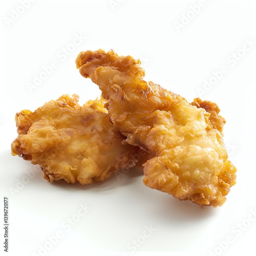 Crispy Fried Chicken Tenders on White Background for Meal Ideas