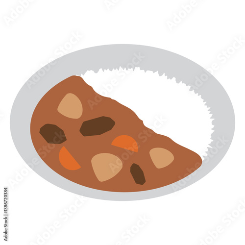 カレーライス　イラスト　シンプル