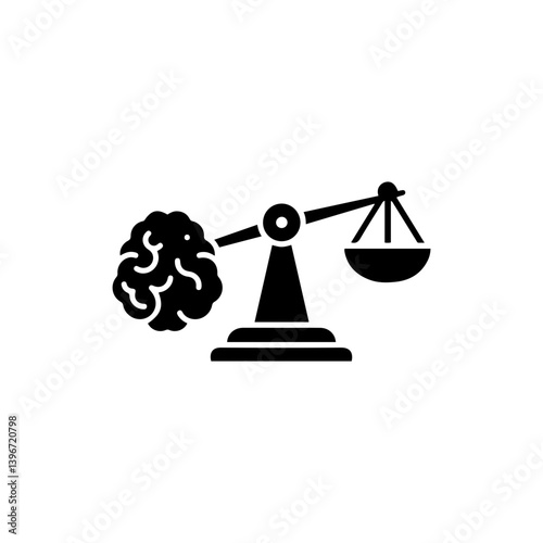Black Icon of Scale Balancing Brain and AI Chip for Ethics and Intelligence