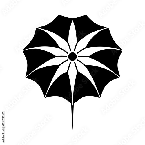 sunshade flower icon, sunshade flower silhouette vector illustration-simple silhouette illustration of sunshade flower, perfect for sunshade flower logos and icons