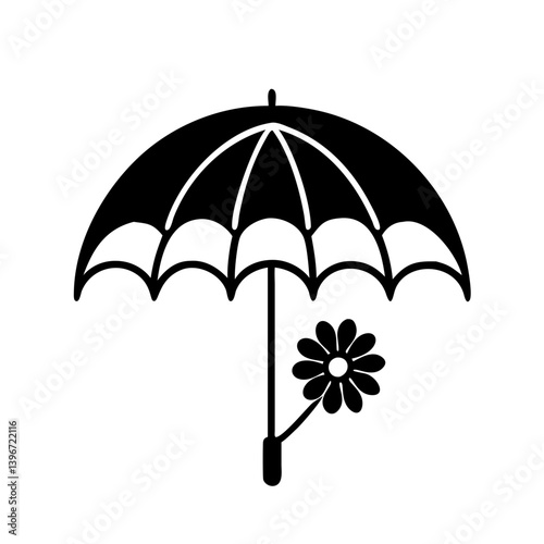 sunshade flower icon, sunshade flower silhouette vector illustration-simple silhouette illustration of sunshade flower, perfect for sunshade flower logos and icons