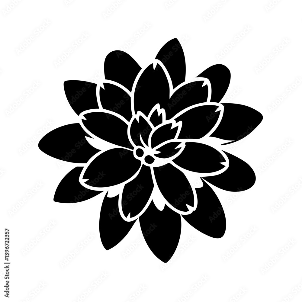 Fototapeta premium sedum flower icon, sedum flower silhouette vector illustration-simple silhouette illustration of sedum flower, perfect for sedum flower logos and icons