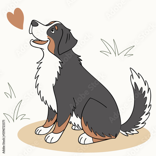 ​The Bernese Mountain Dog is a large, gentle, and playful breed known for its friendly and easygoing temperament. Originating from Switzerland, these dogs are loyal family companions and excellent wit