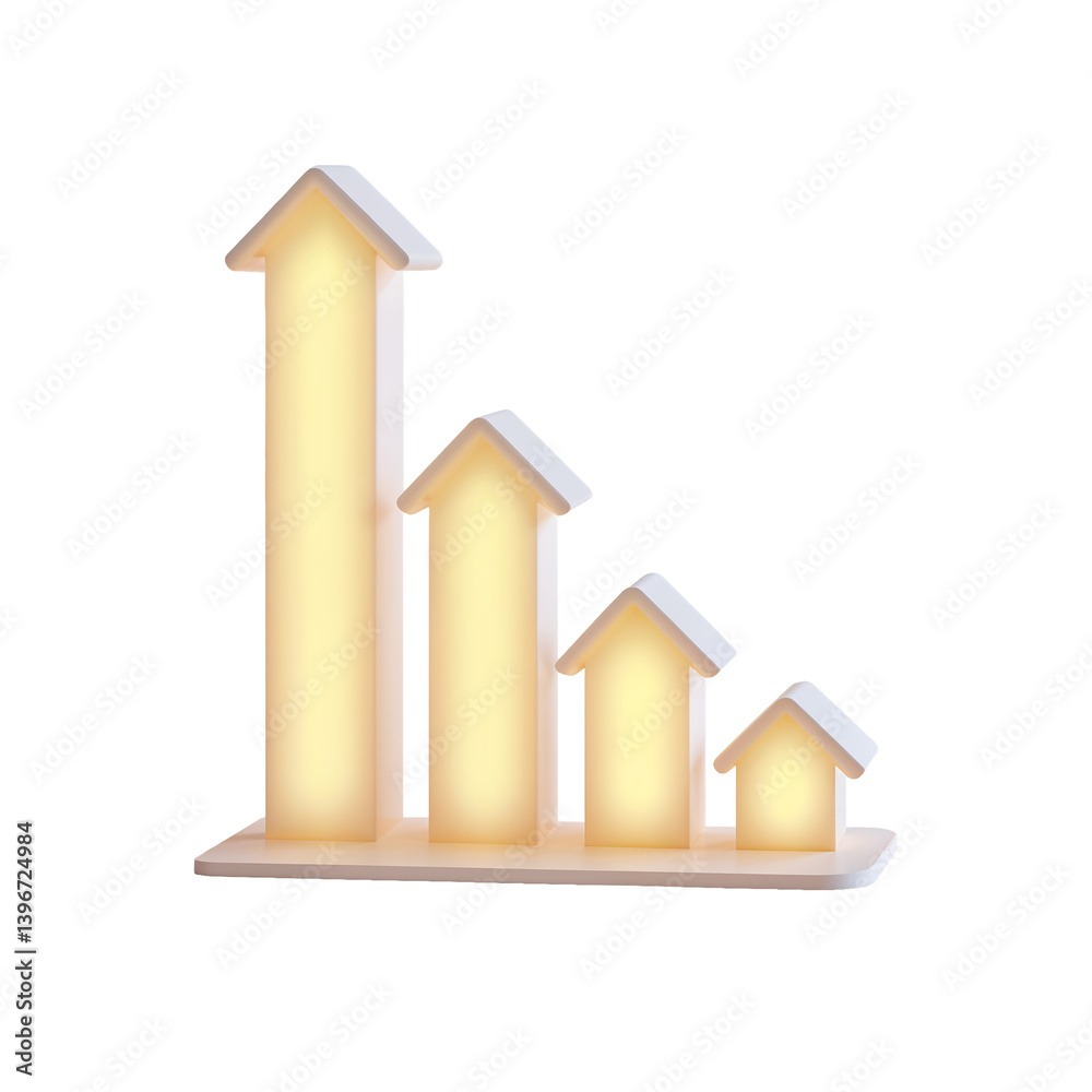 High-quality bar chart with glowing progress elements, data analysis and growth visualization on a clean transparent background High-quality bar chart with glowing progress elements, data analysis and growth visualization on a clean transparent background