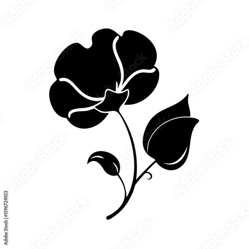 sweet pea flower icon, sweet pea flower silhouette vector illustration-simple silhouette illustration of sweet pea flower, perfect for sweet pea flower logos and icons