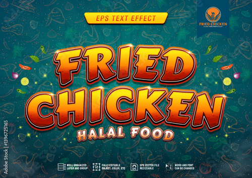Fried Chicken Restaurant Editable Text For Fried Chicken Restaurant and Fast food