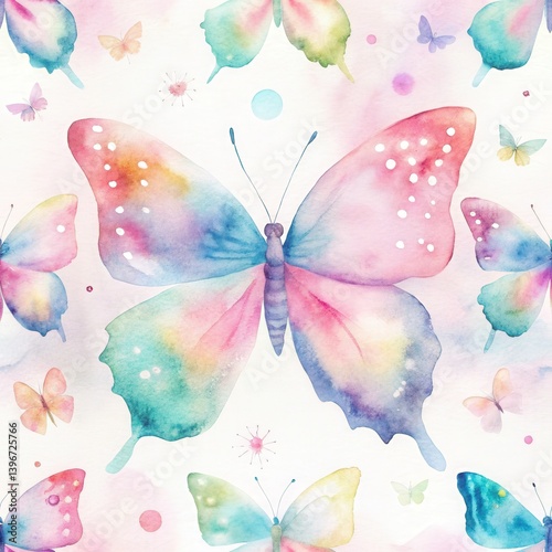Seamless Watercolor Butterfly Pattern