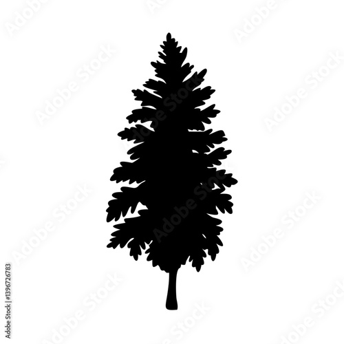larch tree icon, larch tree silhouette vector illustration-simple silhouette illustration of larch tree, perfect for larch tree logos and icons