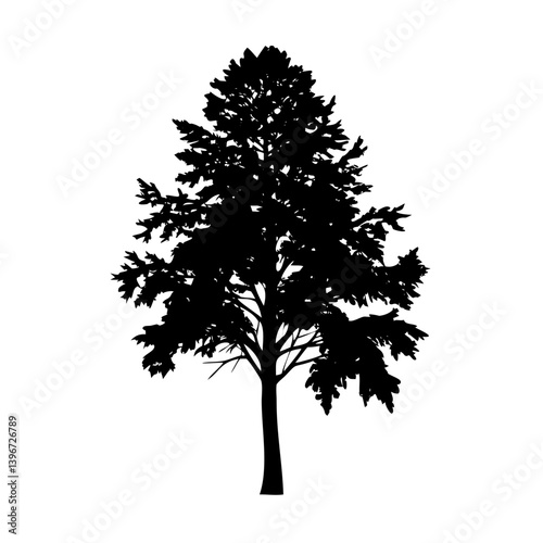 larch tree icon, larch tree silhouette vector illustration-simple silhouette illustration of larch tree, perfect for larch tree logos and icons