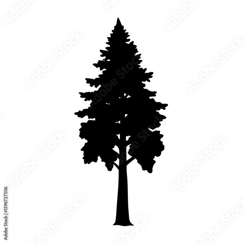 sequoia tree icon, sequoia tree silhouette vector illustration-simple silhouette illustration of sequoia tree, perfect for sequoia tree logos and icons