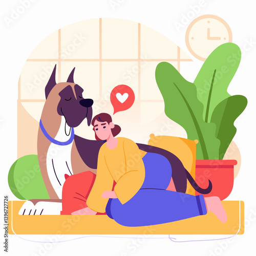 Great Danes are gentle giants, known for their affectionate, friendly, and loyal nature, making them excellent family companions