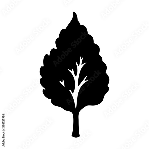poplar tree icon, poplar tree silhouette vector illustration-simple silhouette illustration of poplar tree, perfect for poplar tree logos and icons