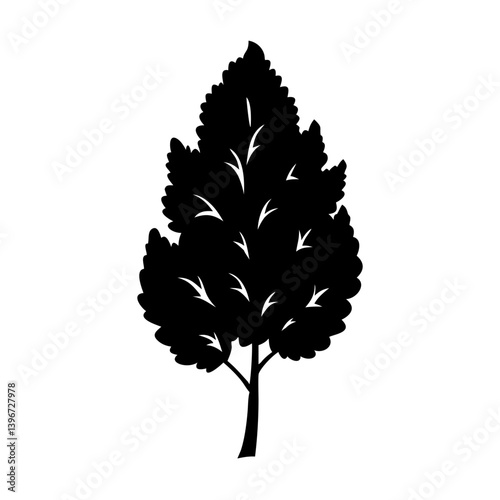 poplar tree icon, poplar tree silhouette vector illustration-simple silhouette illustration of poplar tree, perfect for poplar tree logos and icons