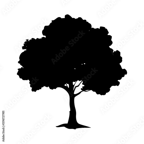 beech tree icon, beech tree silhouette vector illustration-simple silhouette illustration of beech tree, perfect for beech tree logos and icons