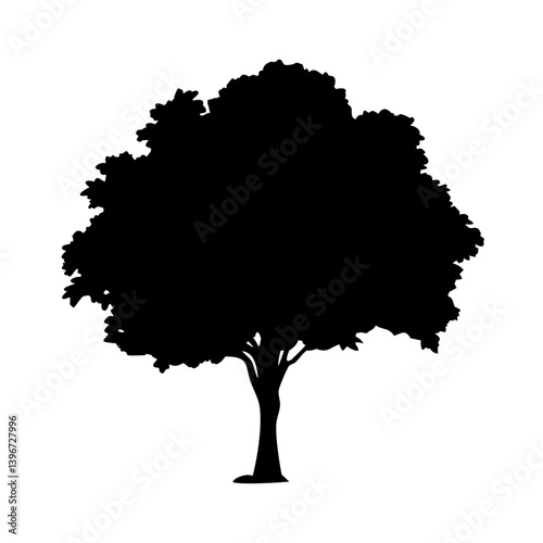 beech tree icon, beech tree silhouette vector illustration-simple silhouette illustration of beech tree, perfect for beech tree logos and icons