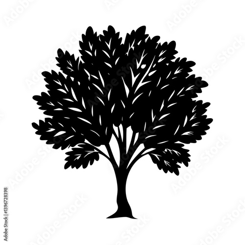 elm tree icon, elm tree silhouette vector illustration-simple silhouette illustration of elm tree, perfect for elm tree logos and icons