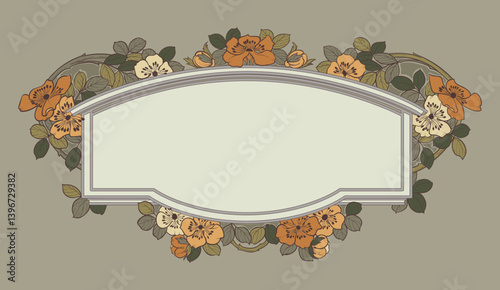 Vintage elegant floral border background