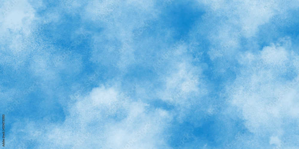 Blue watercolor sky with clouds. Brush strokes on white paper background. Watercolor splash template. Sky nature landscape background. Blue watercolor splash stroke of cloudy sky. Blue watercolor sky with clouds. Brush strokes on white paper background. Watercolor splash template. Sky nature landscape background. Blue watercolor splash stroke of cloudy sky.