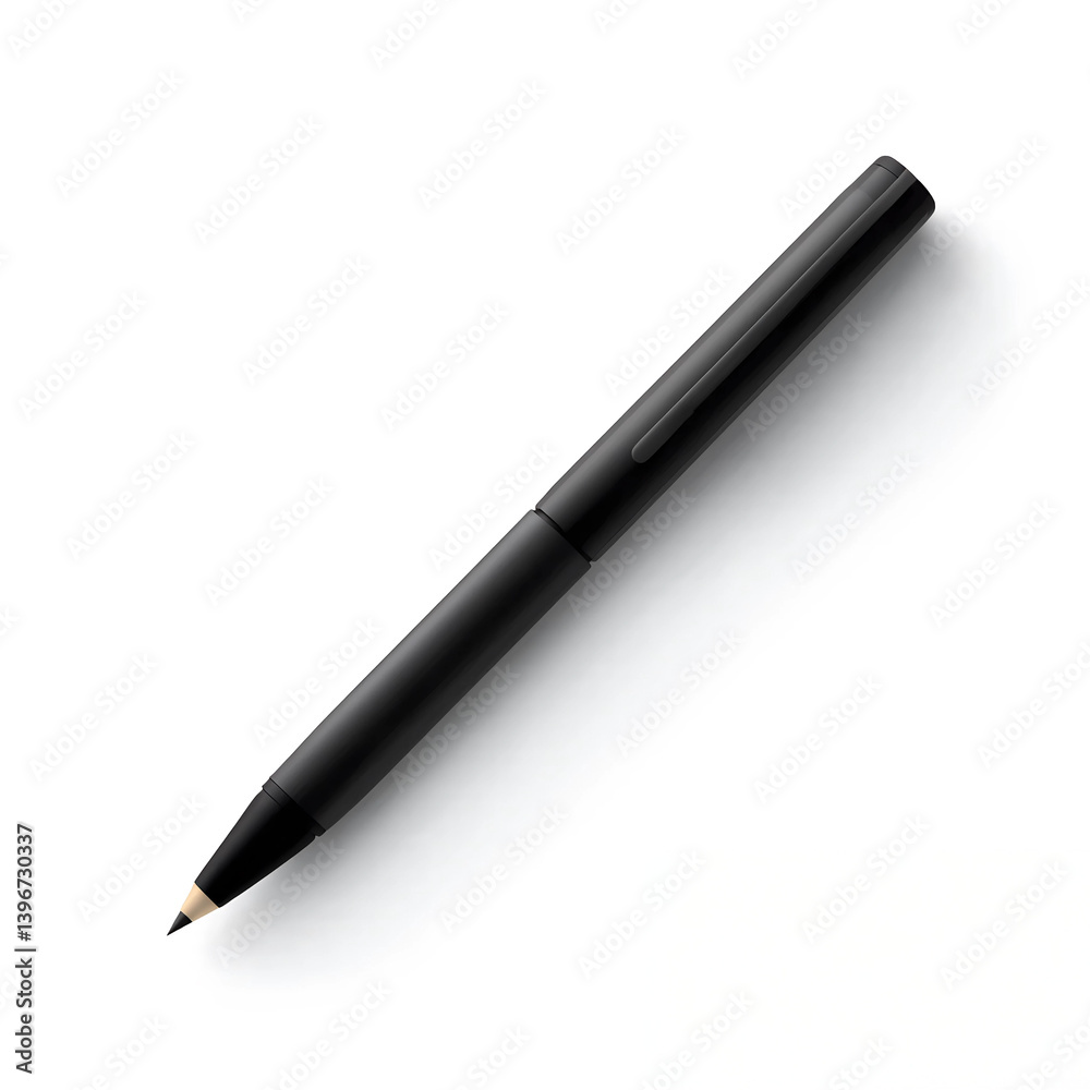 Black pen on isolated white background, minimalistic and clean design. Black pen on isolated white background, minimalistic and clean design.