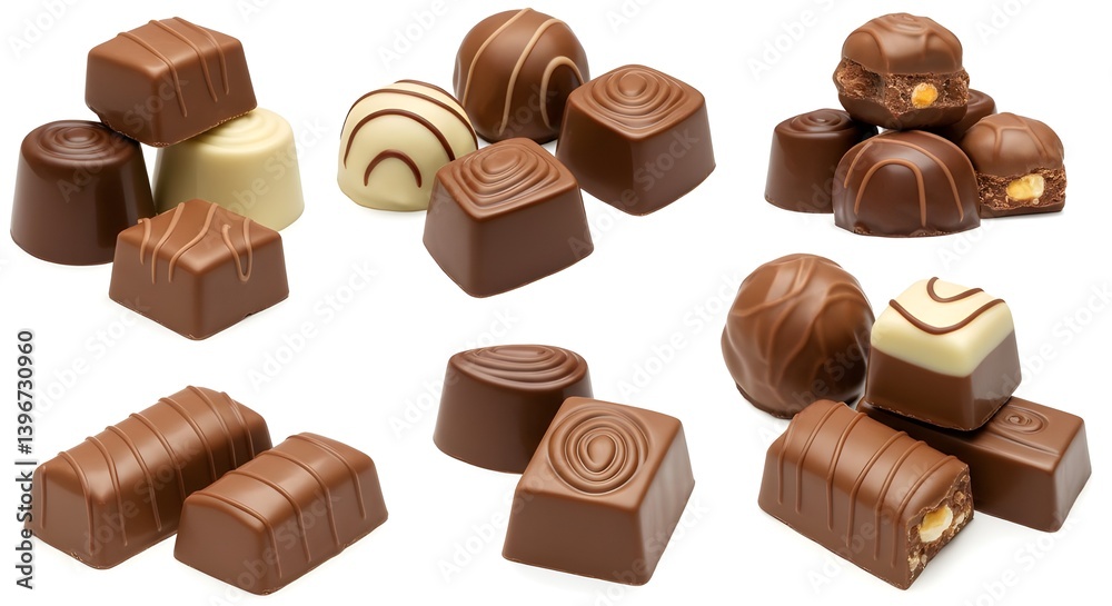 Obraz premium Chocolate sets with chocolate garnishes 