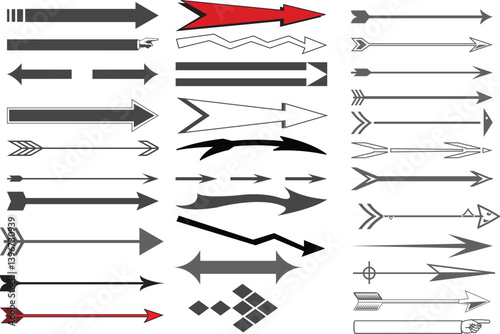 Set of Creative Arrow Icons and Decorative Directional Symbols for Infographics and Design Elements

