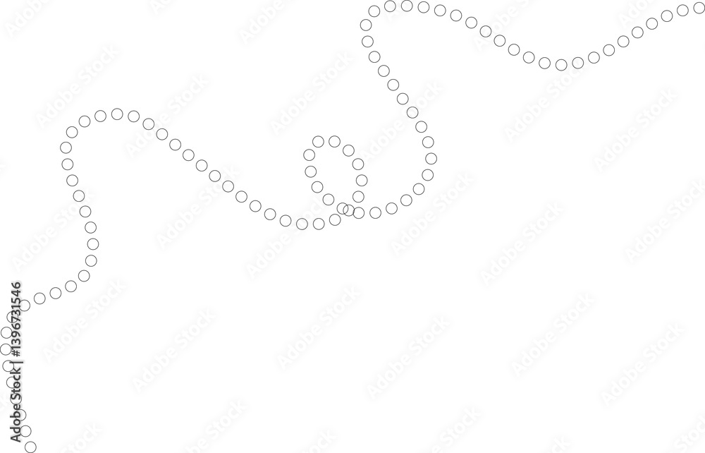 Naklejka premium Dotted curve outline shape. Design for decoration
