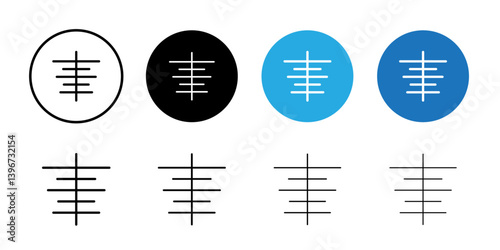 Center align icon Logo symbol sign set