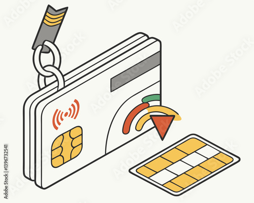 Credit Card with Chip and Wireless Payment Features  