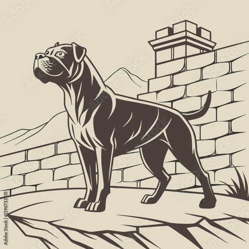 The Cane Corso is a powerful Italian mastiff, historically used as a Roman war dog and later for hunting and guarding