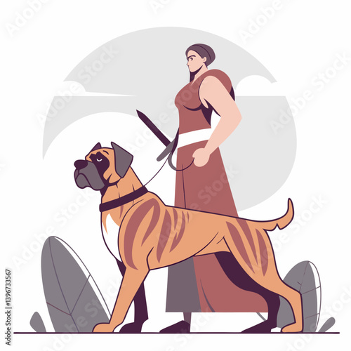 The Cane Corso is a powerful Italian mastiff, historically used as a Roman war dog and later for hunting and guarding