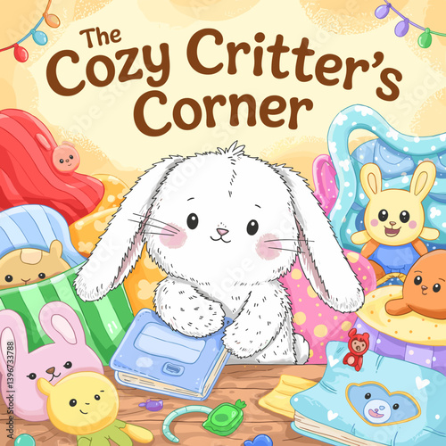 cute coloring book cover, cover, cute kids illustration, cartoon cover, cartoon illustration, kawaii coloring, easy and bold, kawaii cover, cozy, cozy cover, fuzzy, hygge, coloring pages, adult colori