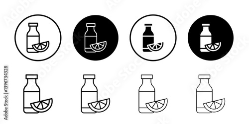 Juice bottle icon Logo symbol sign set