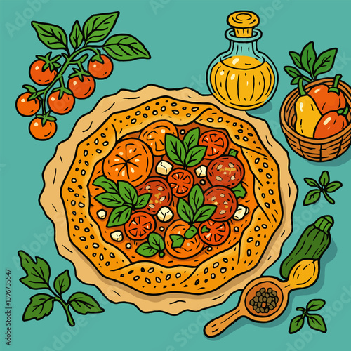 Tomato Tart with Basil and Olive Oil Fresh Cooking Illustration
